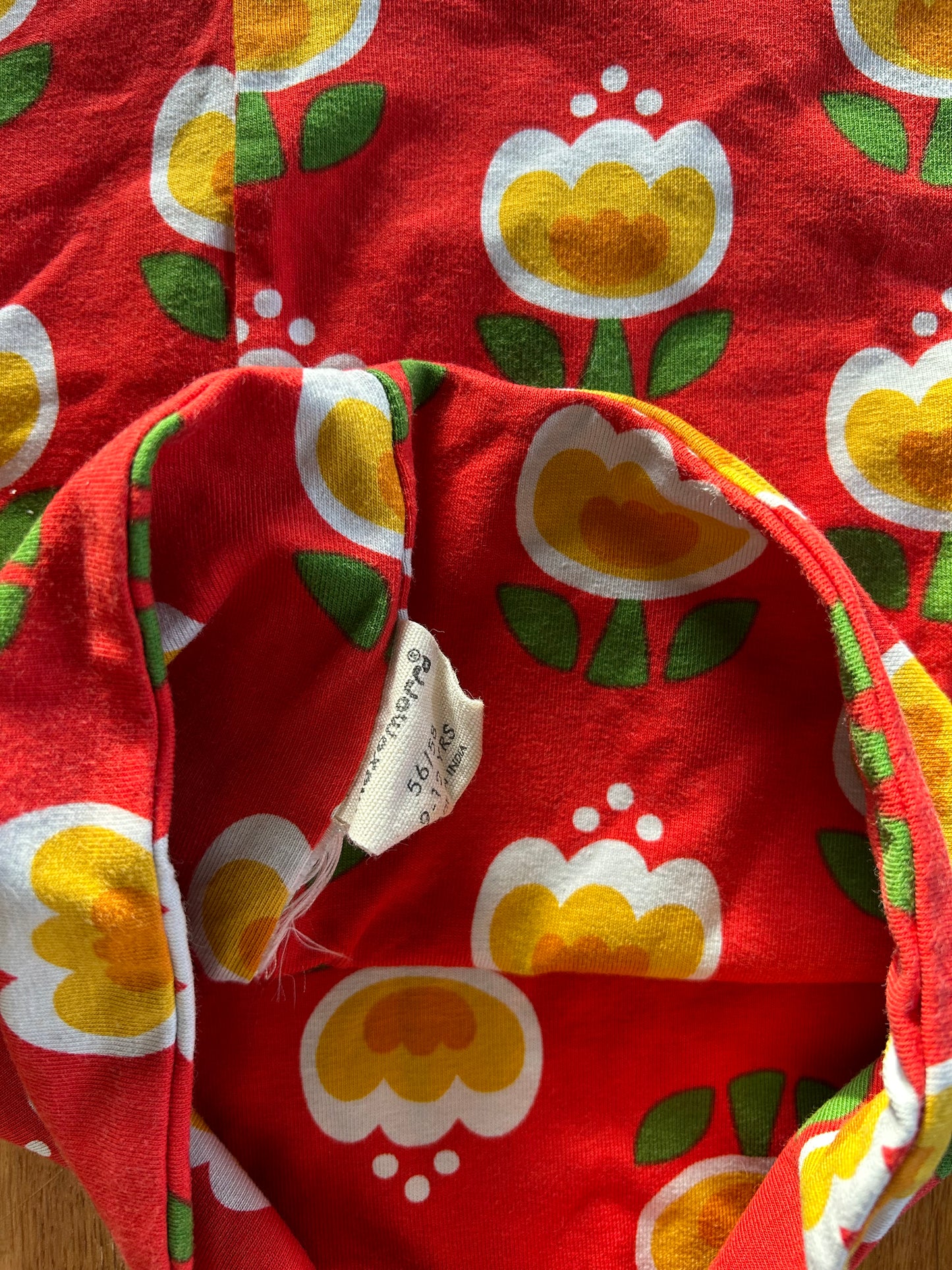 Red&floral tube scarf  3-7y (98-122cm)