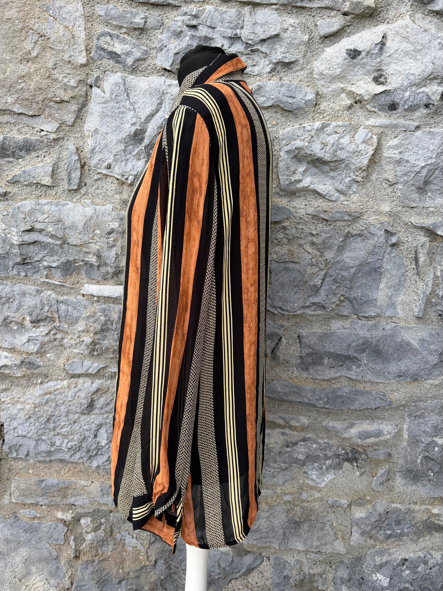 90s brown stripy shirt uk 10-12
