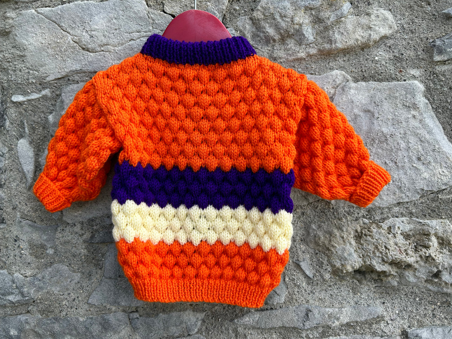 Orange bubble knit cardigan  9-12m (74-80cm)