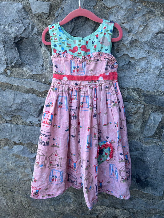 Birds two tone dress  6y (116cm)