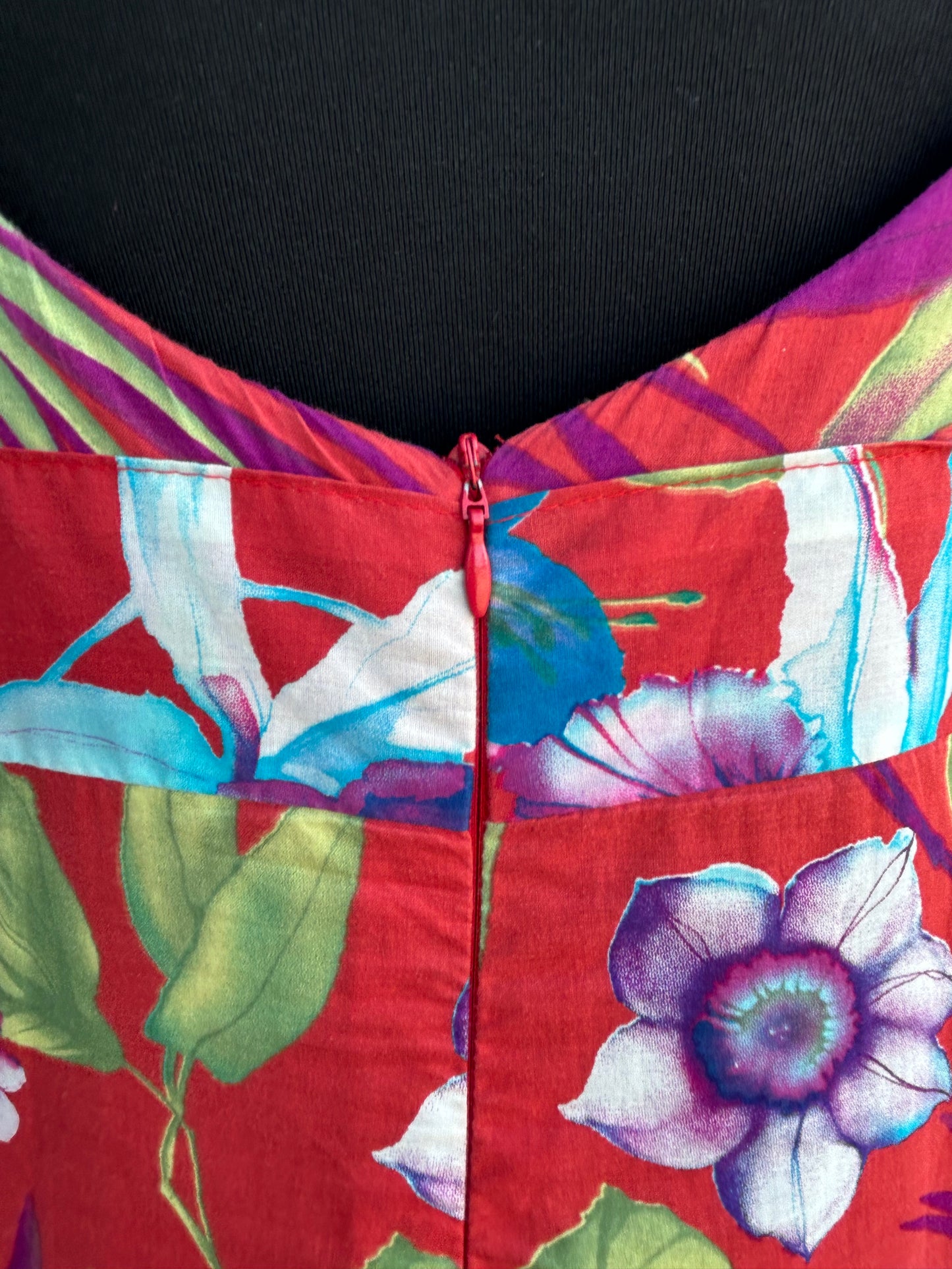 90s tropical flowers dress uk 12