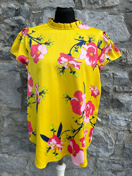 Yellow floral blouse  uk 14