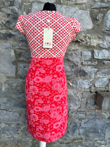 Check&flowers red dress uk 8