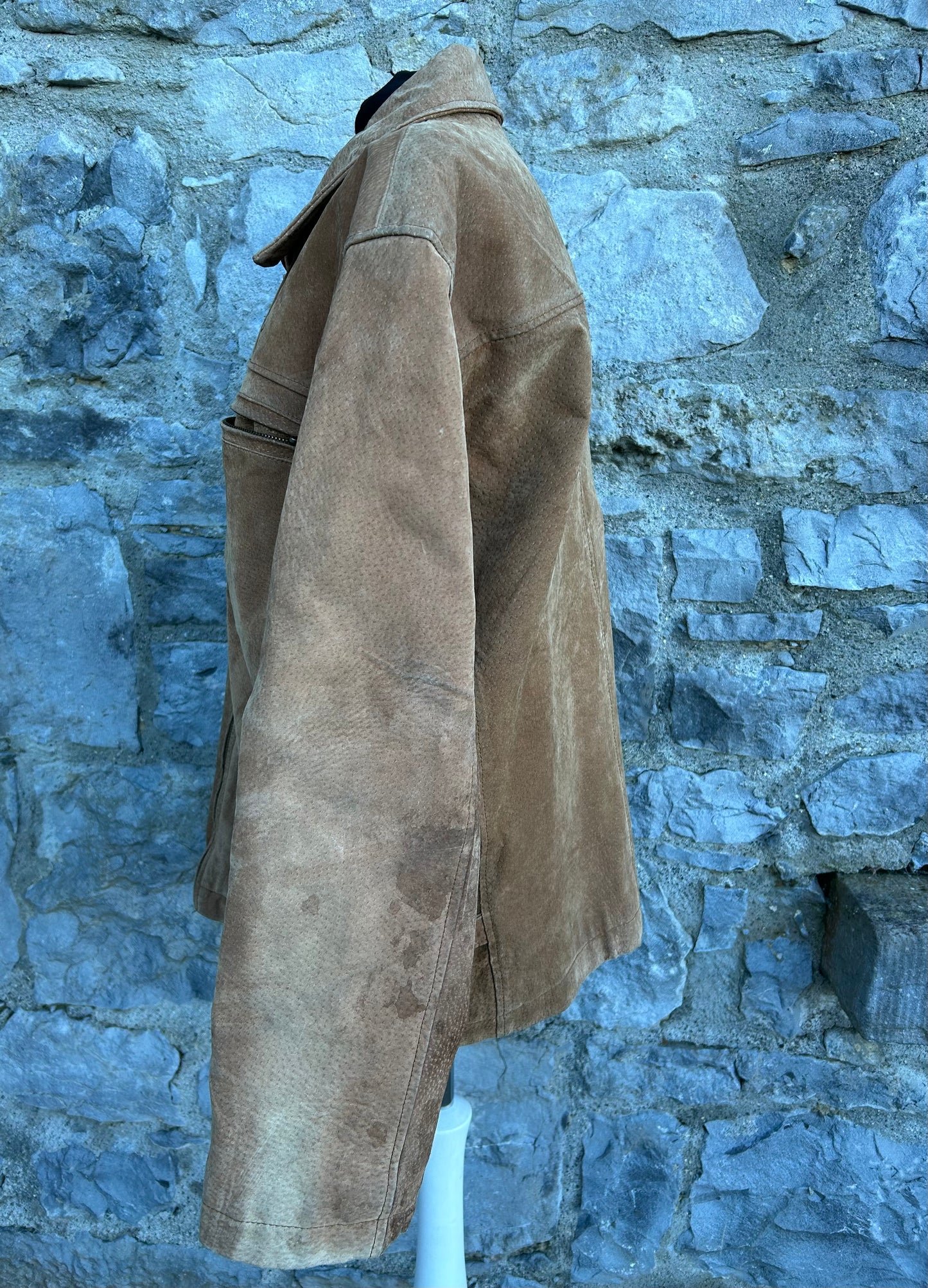 80s brown suede jacket M/L