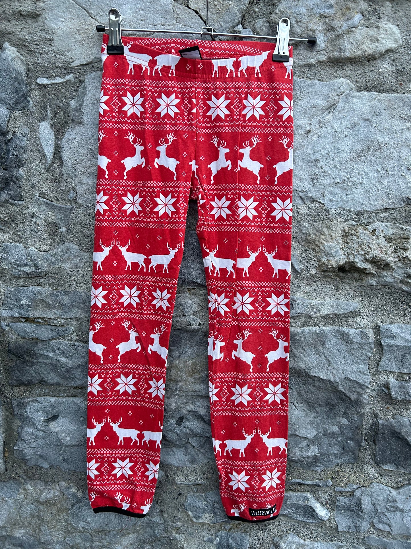 Red Christmas print leggings 7y (122cm)