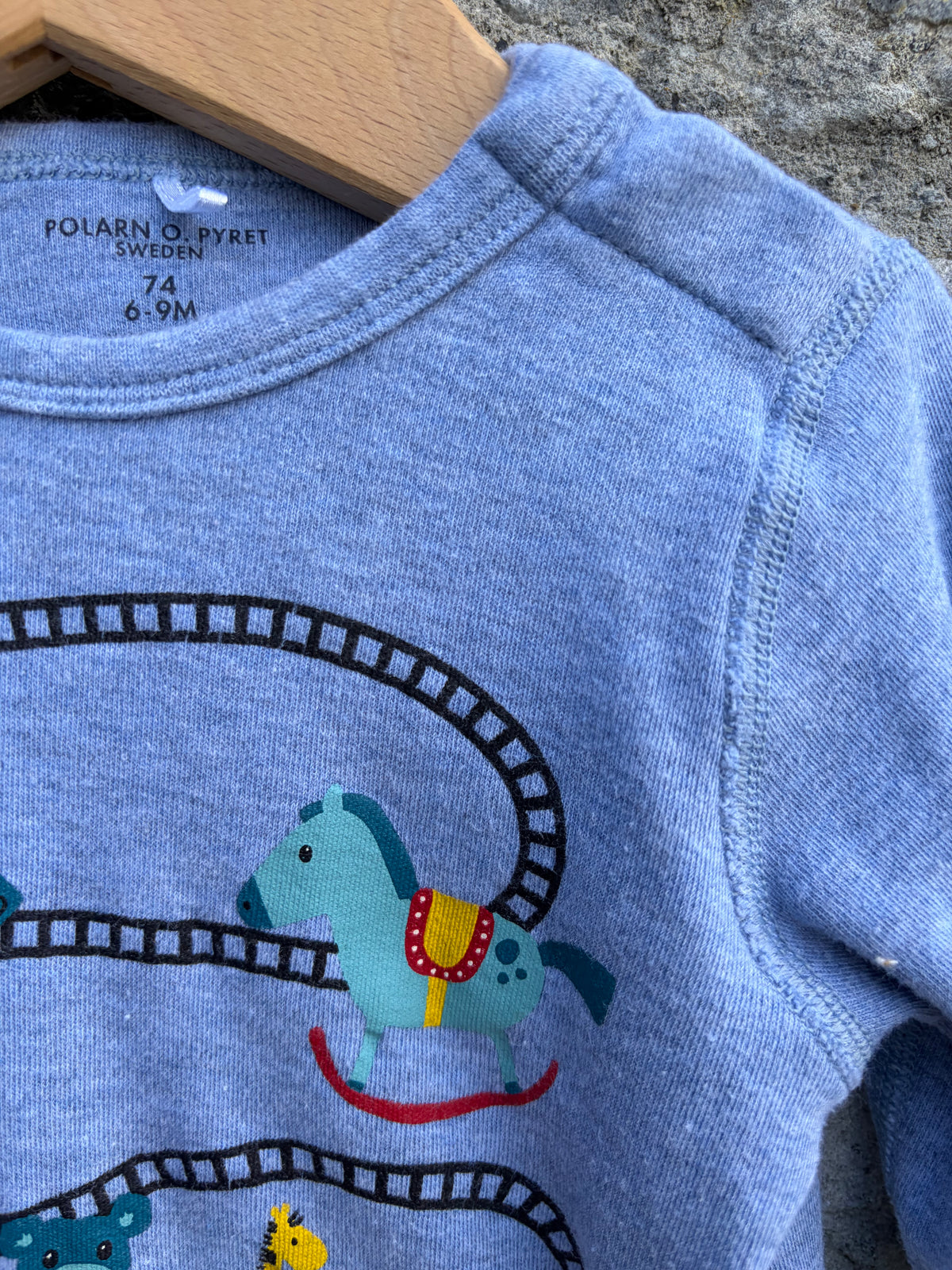 Pop train blue top  3-6m (62-68cm)