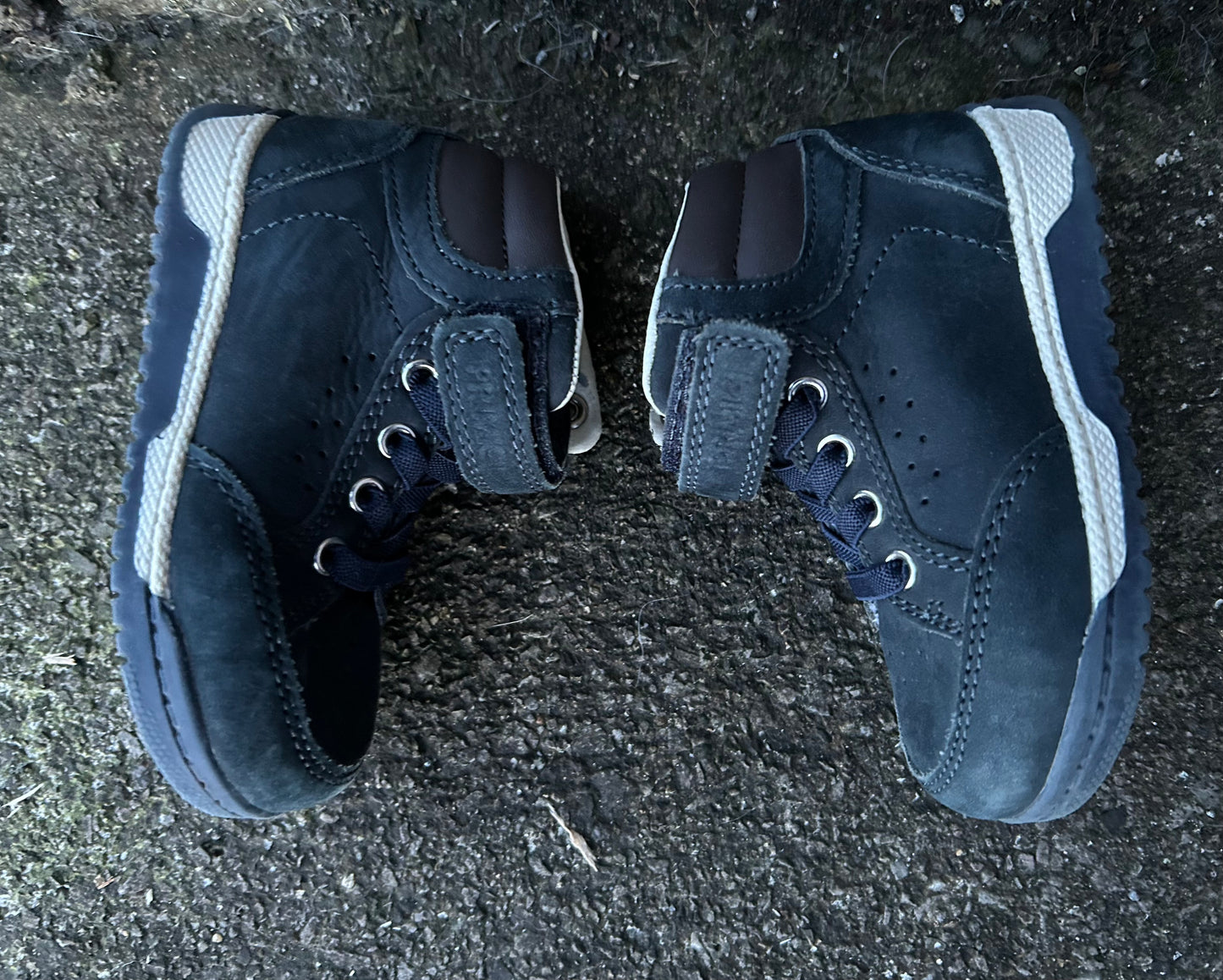 Navy leather boots  uk 4.5 (eu 21)