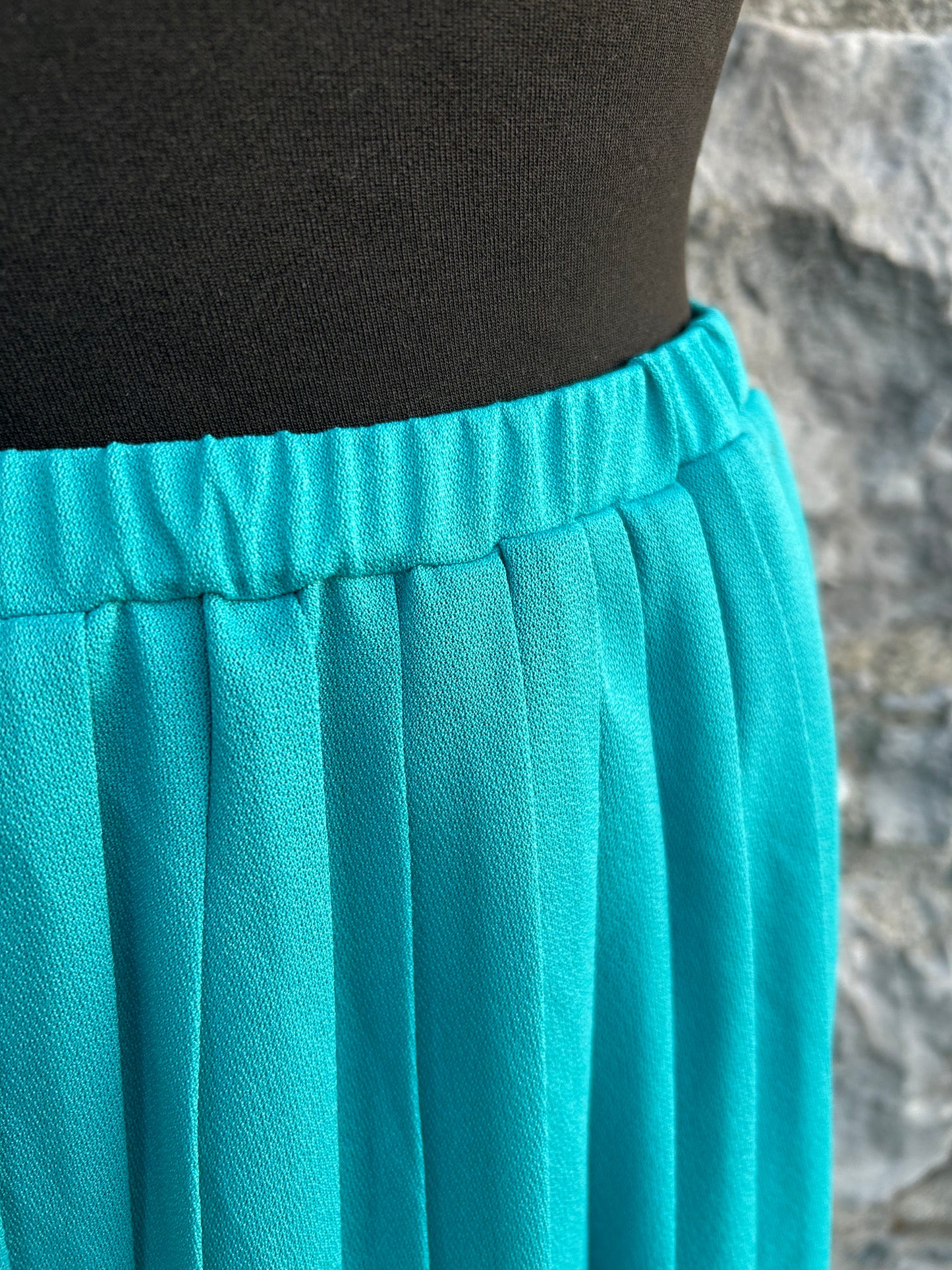 80s teal pleated skirt uk 10-12