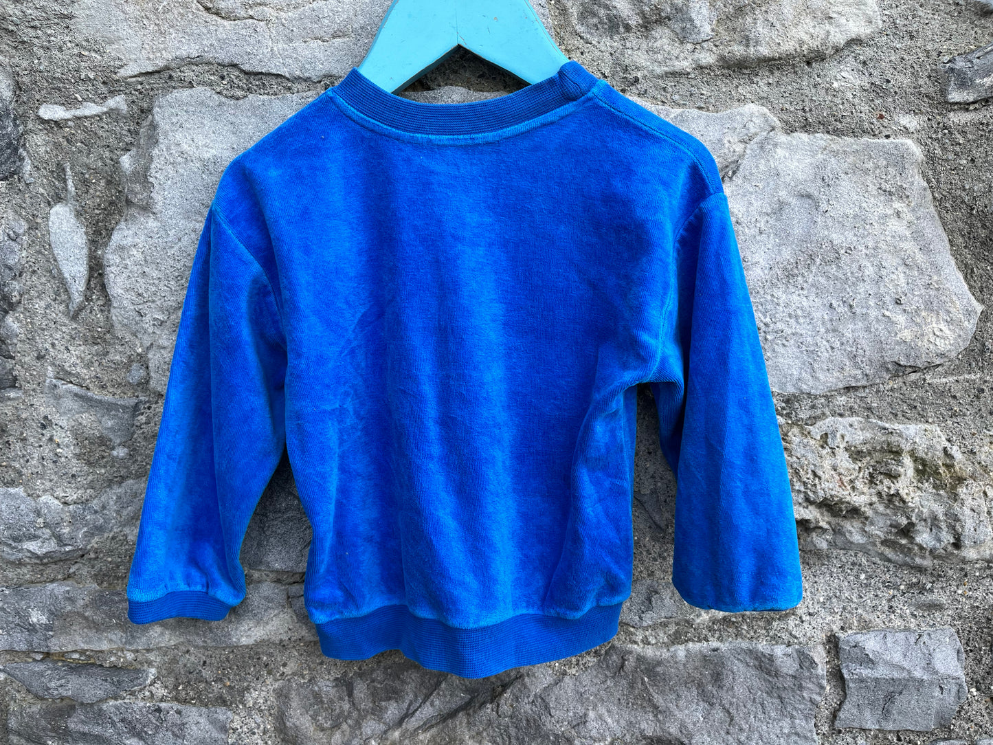 Blue velour sweatshirt   12-18m (80-86cm)