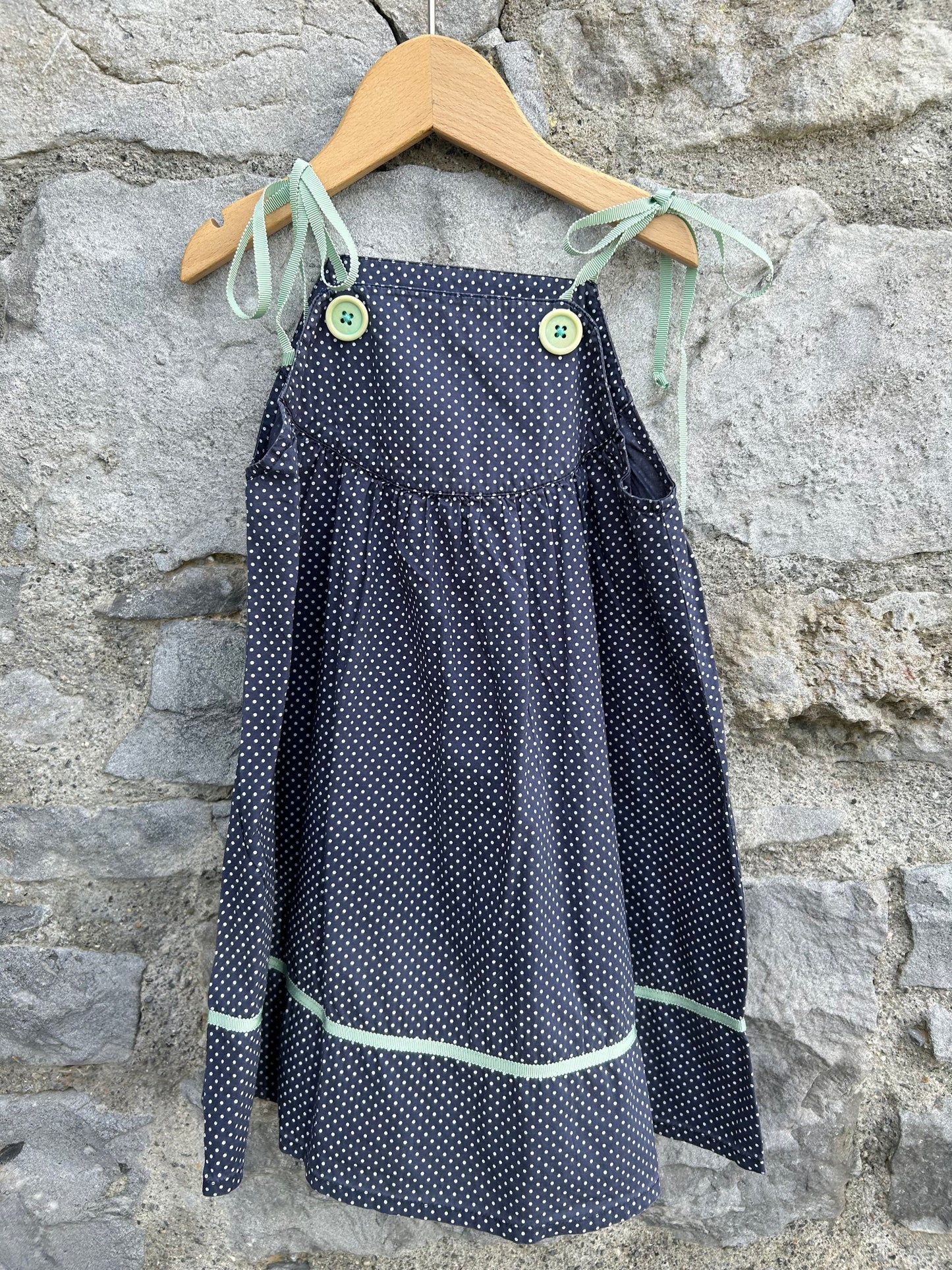 Navy dotty dress  18-24m (86-92cm)