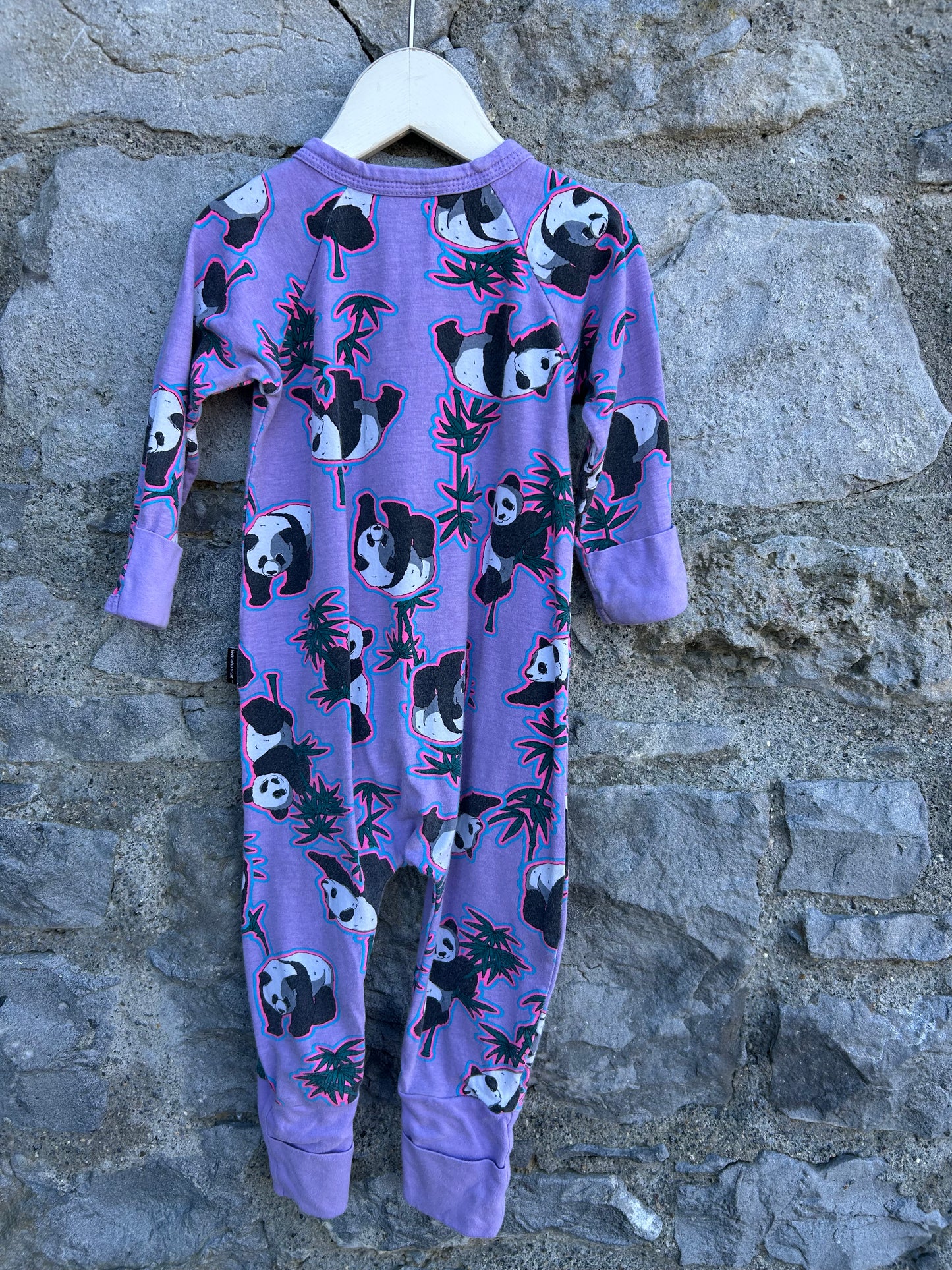 Panda purple onesie 9-12m (74-80cm)