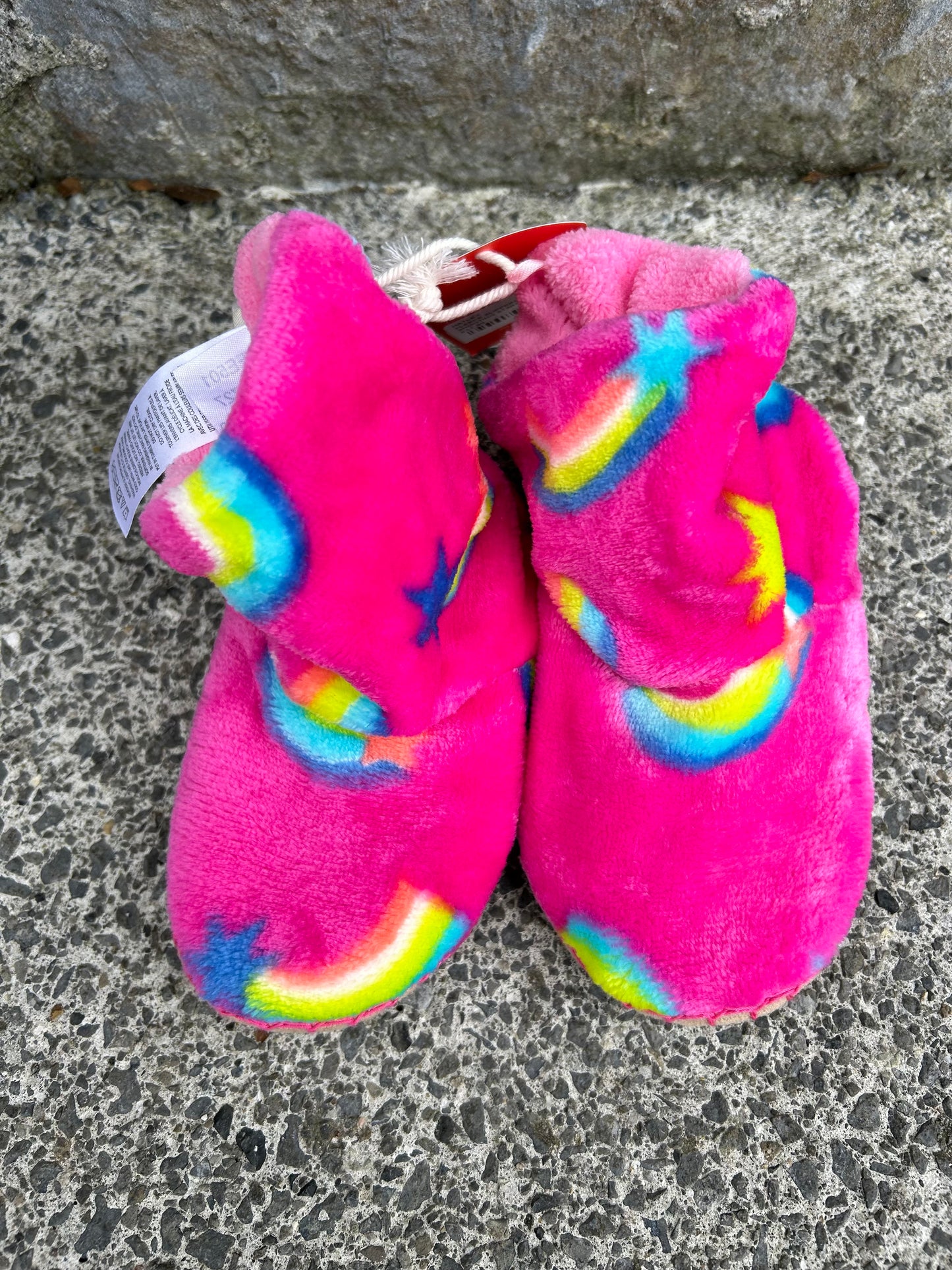 Pink rainbow slippers  uk 5-7 (eu 21-23)