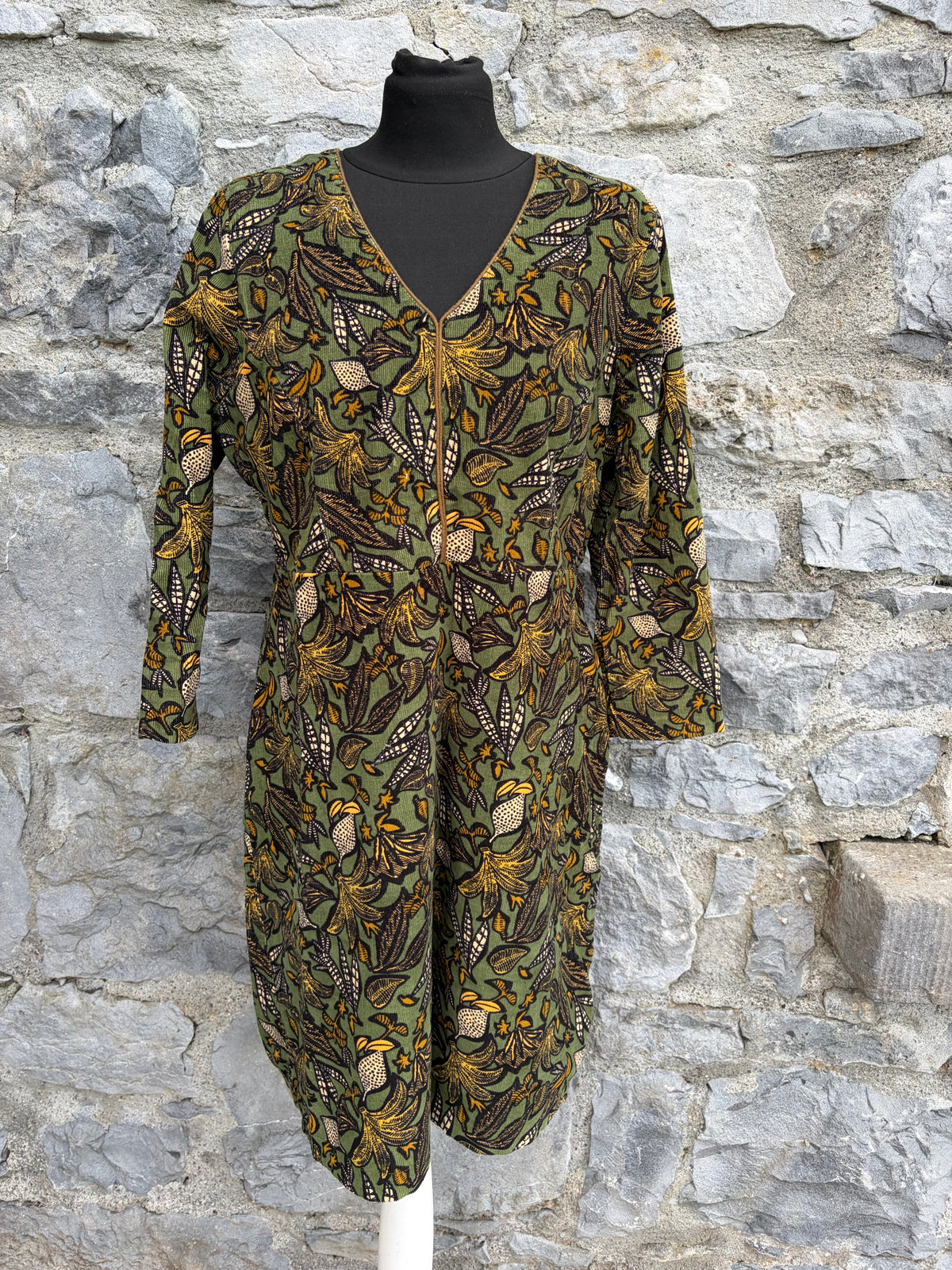 Botanic cord khaki dress uk 12