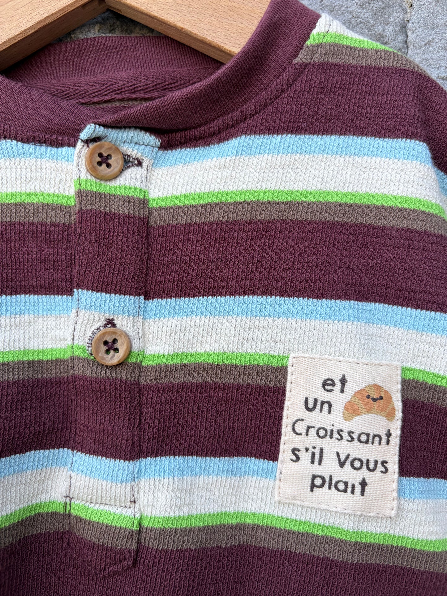 Brown stripy polo top  3-4y (98-104cm)