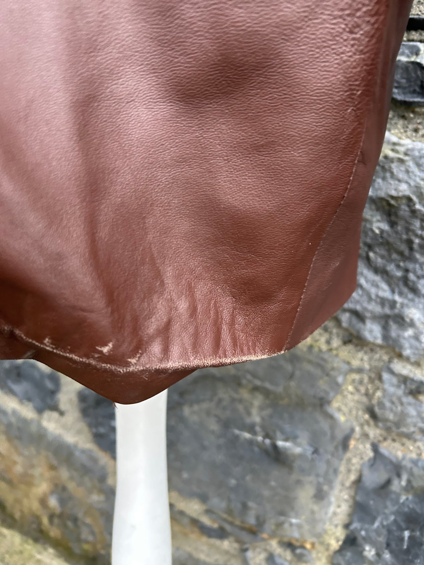 90s brown leather coat uk 16-18