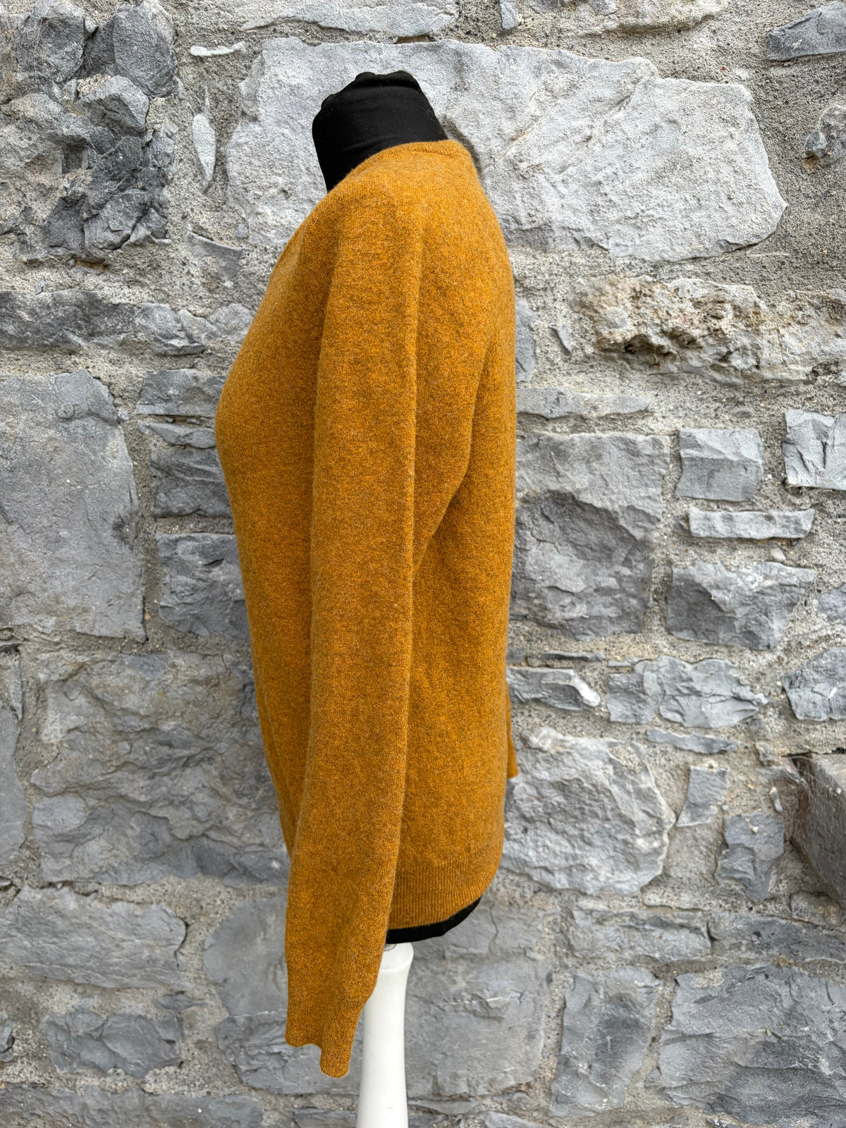 Mustard V-neck wool jumper uk 8