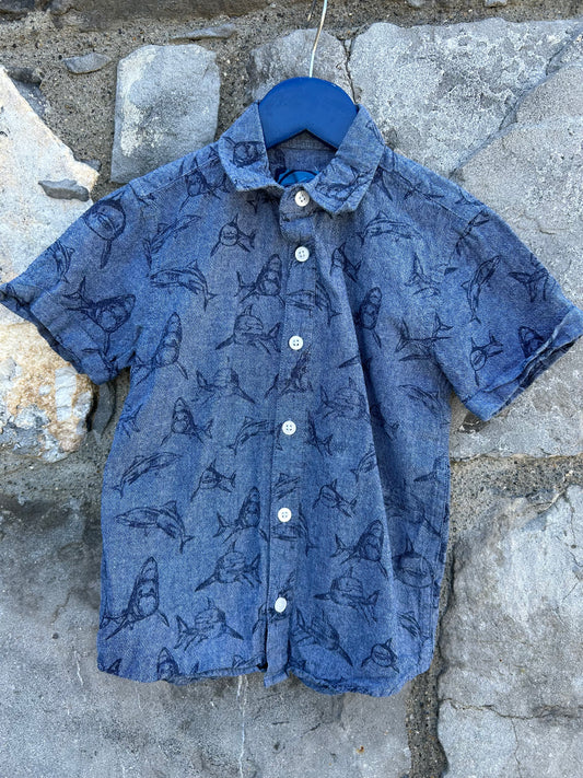 Sharks blue shirt  5y (110cm)