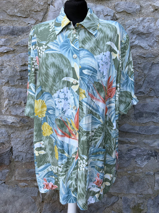 80s jungle plants shirt uk 18-20