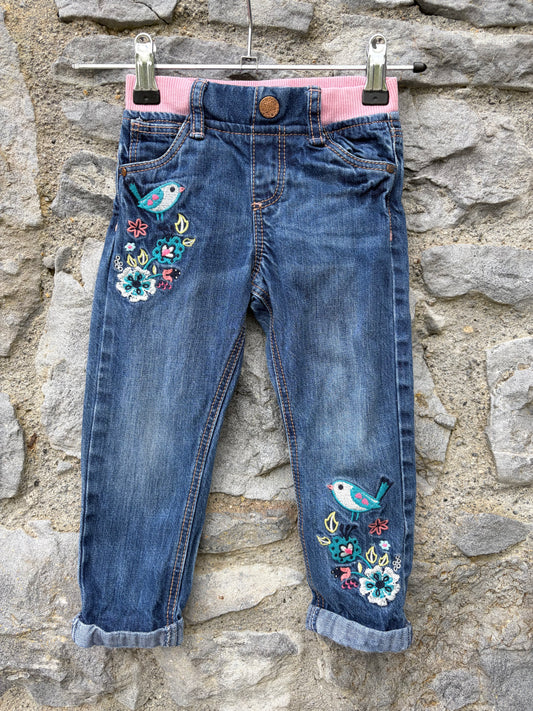 Embroidered jeans  18-24m (86-92cm)