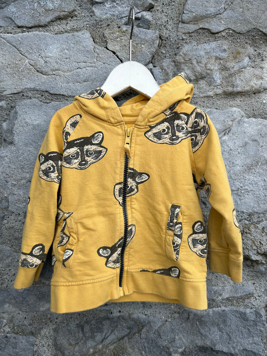 Raccoon mustard hoodie  9-12m (74-80cm)