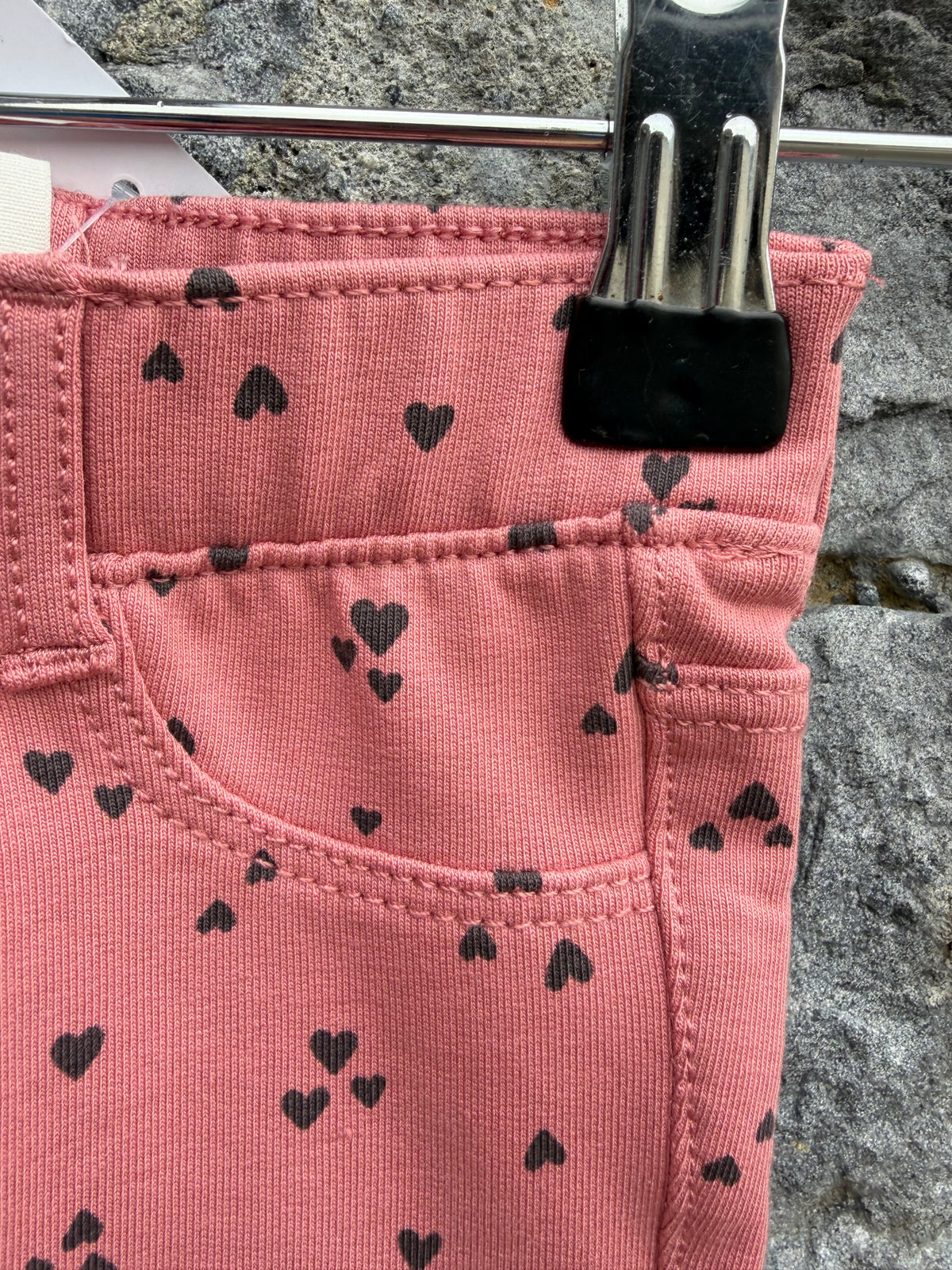 Hearts pink jeggings  3-6m (62-68cm)