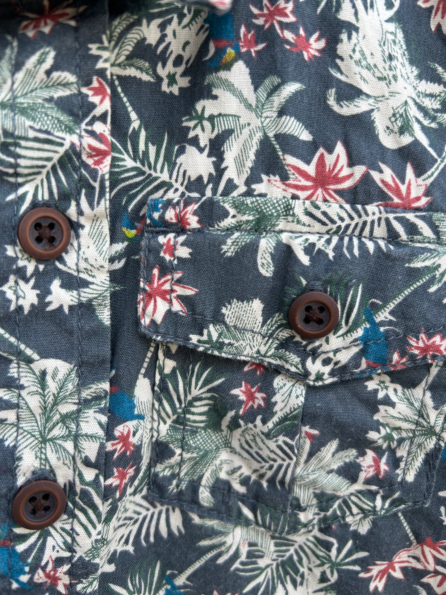 Palm trees charcoal shirt   5-6y (110-116cm)