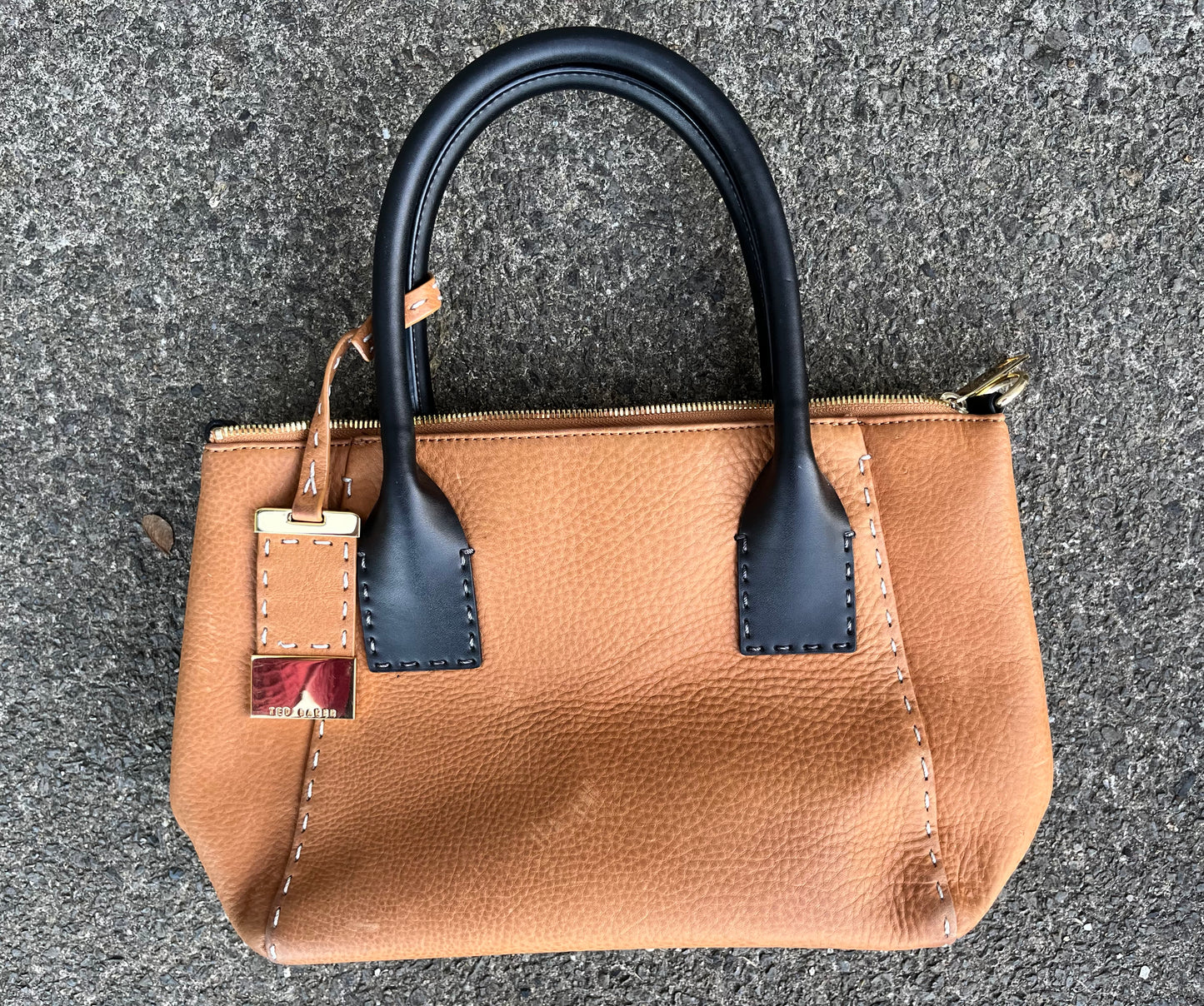 TB Brown leather bag