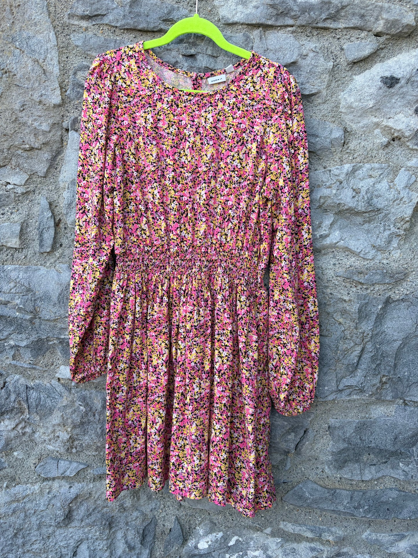 Pink&purple floral dress  9y (134cm)