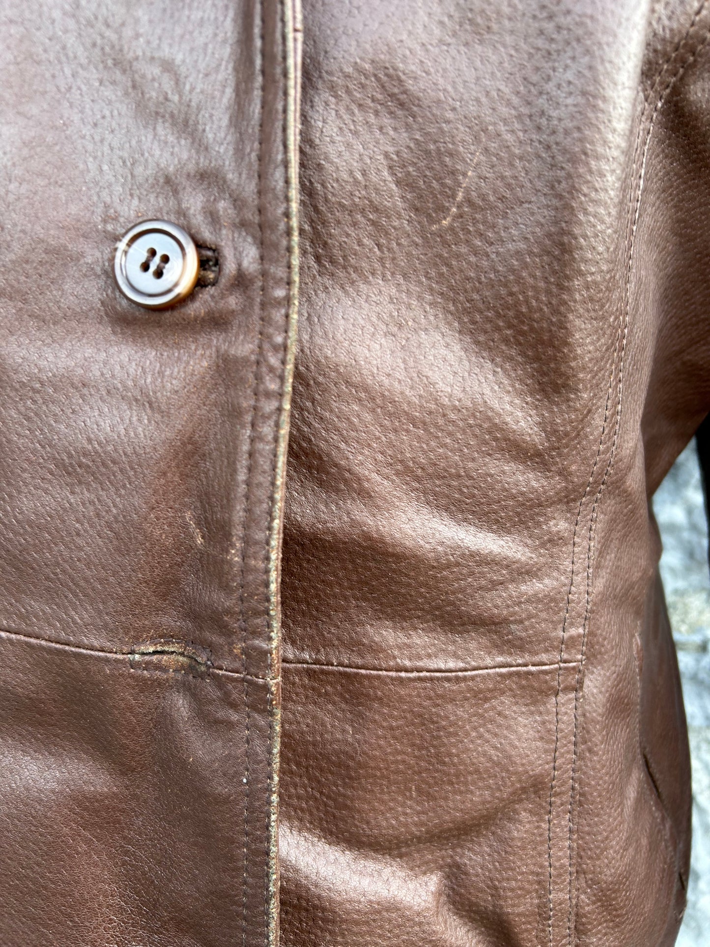 90s brown leather jacket uk 12
