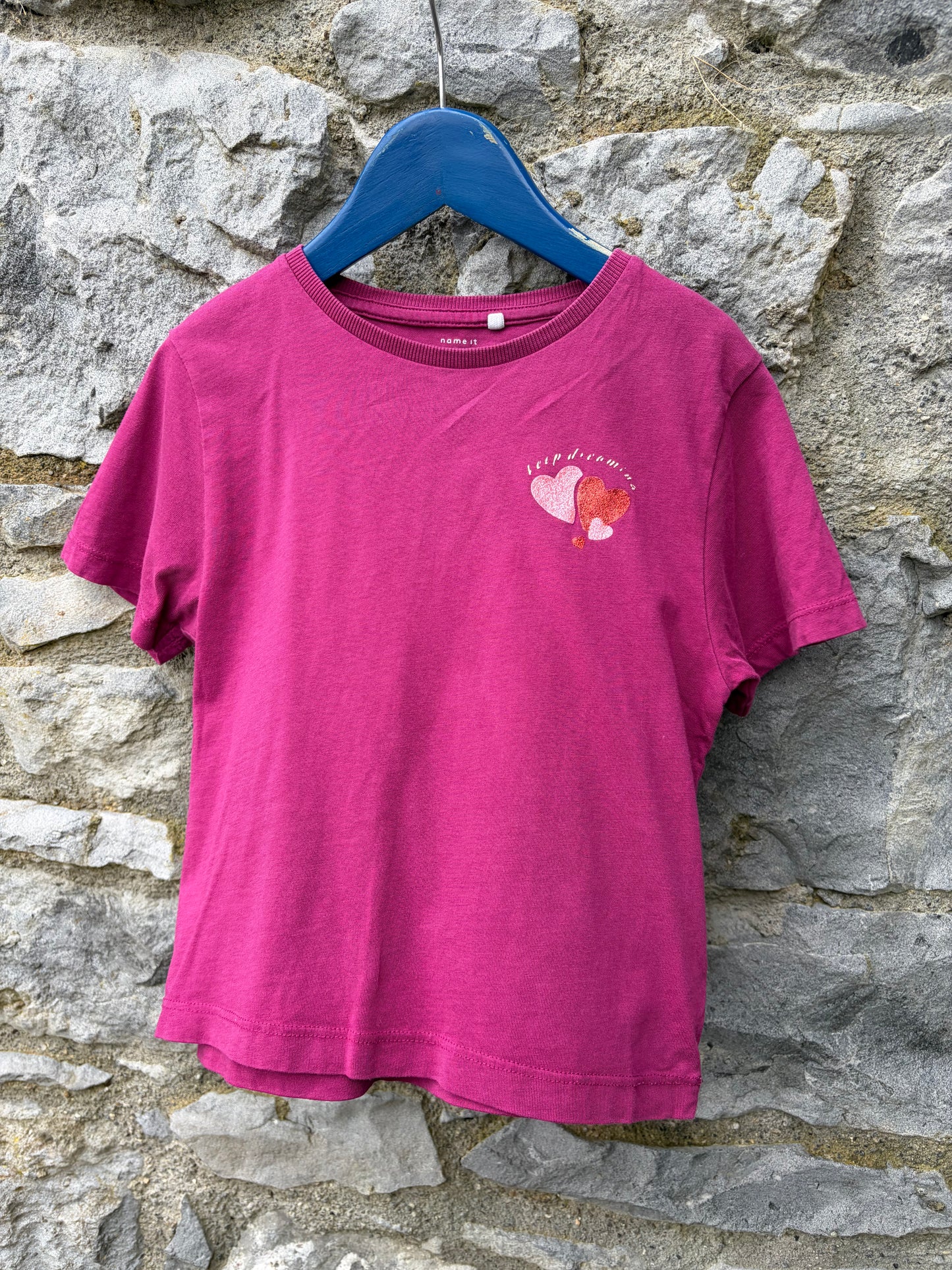 Pink hearts T-shirt 5y (110cm)