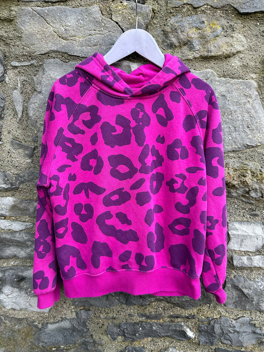 Pink leopard print hoodie 8-9y (128-134cm)