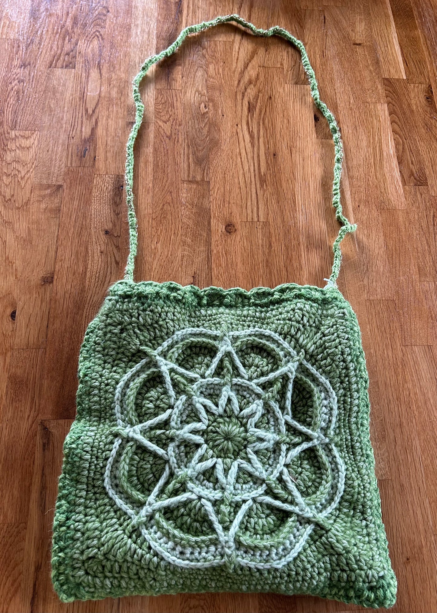 Handmade Green mandala bag