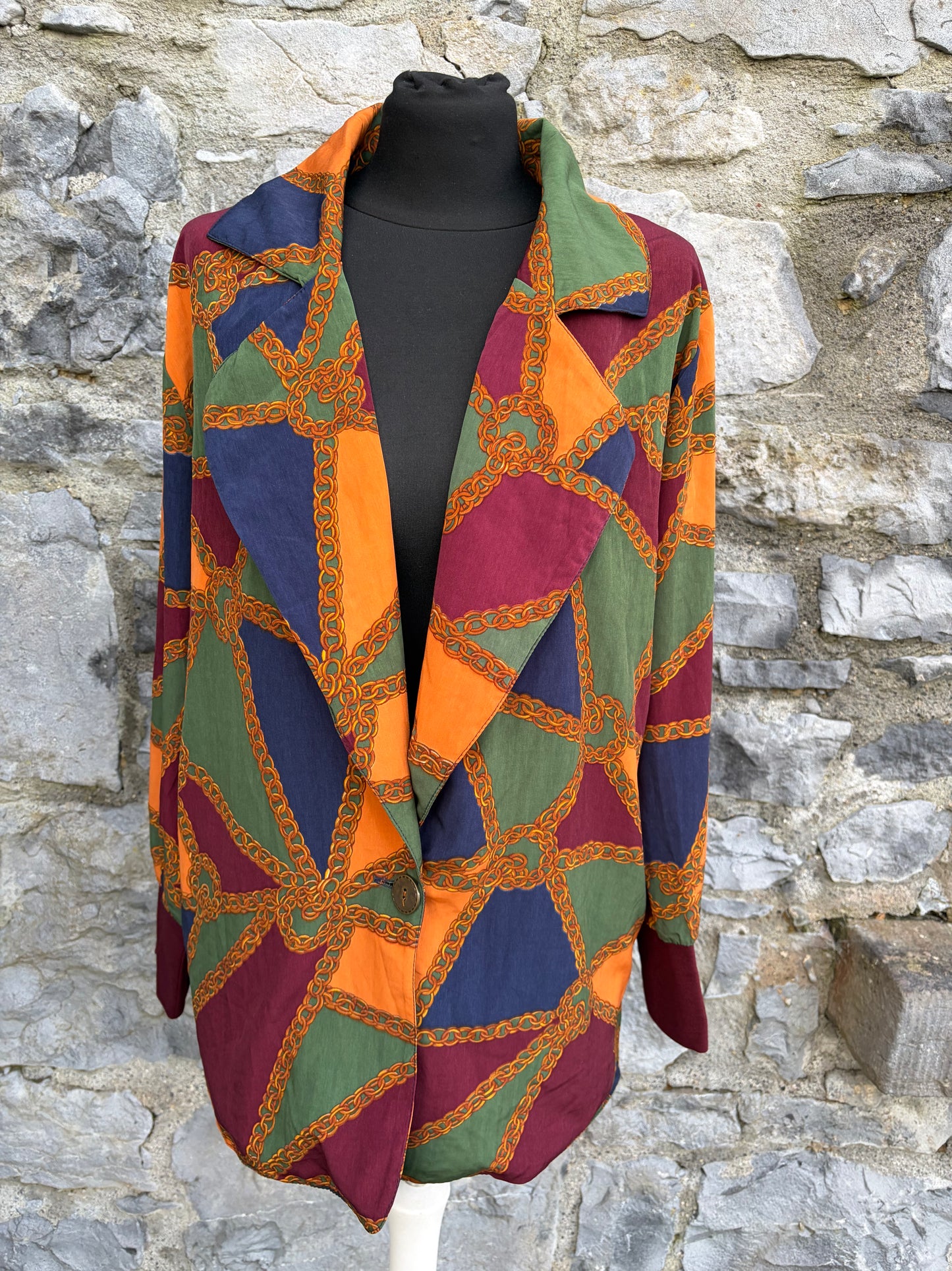 80s colourful geometric blazer uk 12