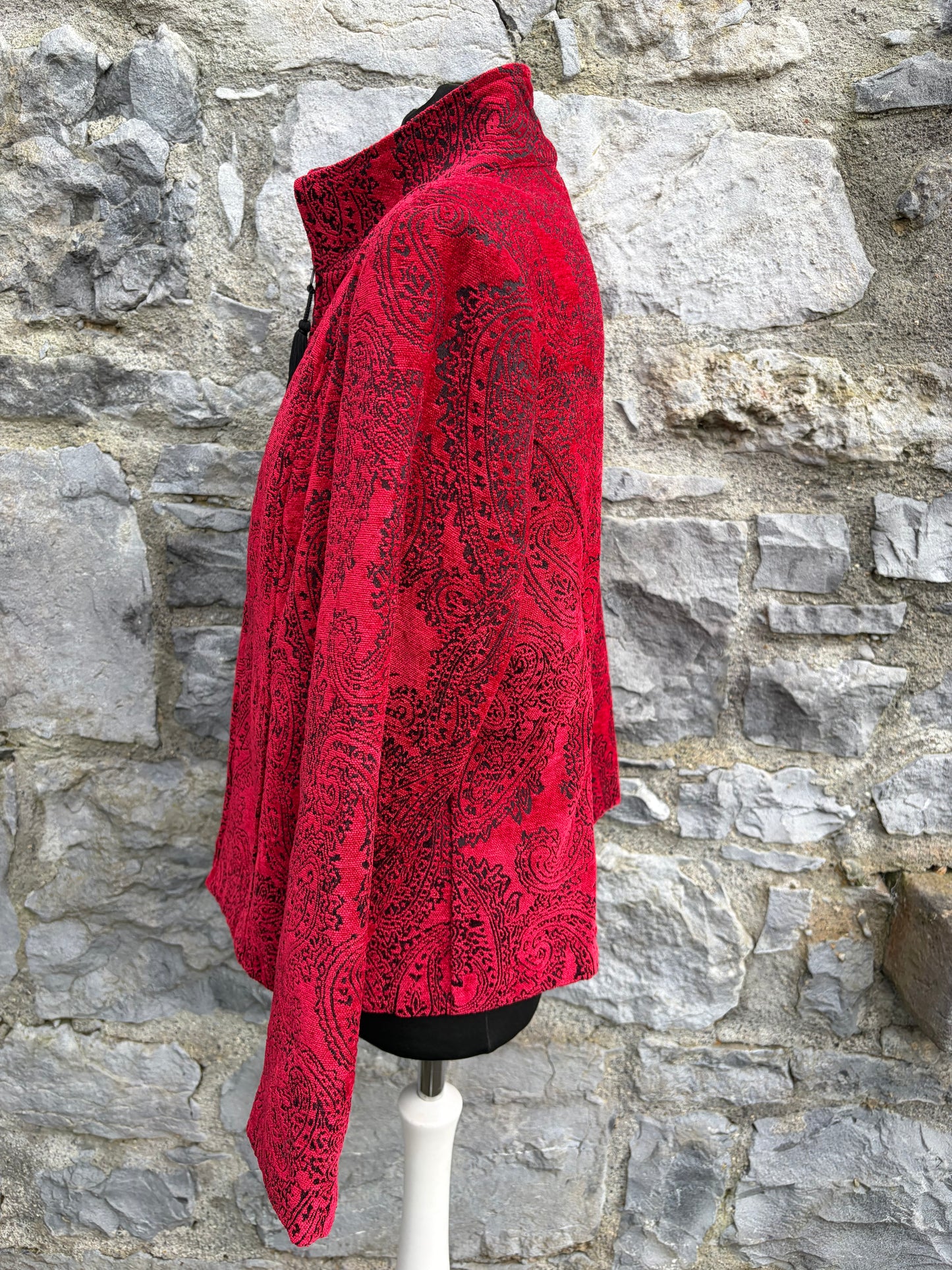 Y2K red paisley jacket uk 12
