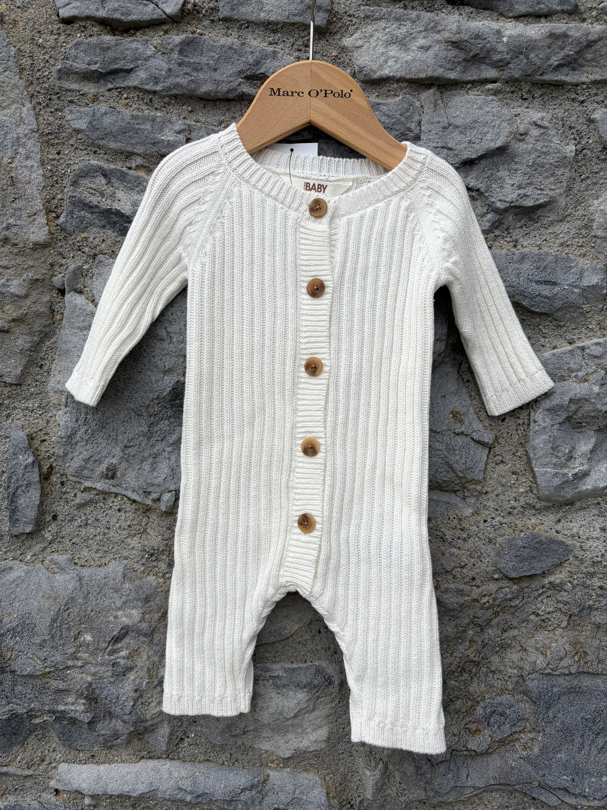 Knitted white onesie  0-3m (56-62cm)