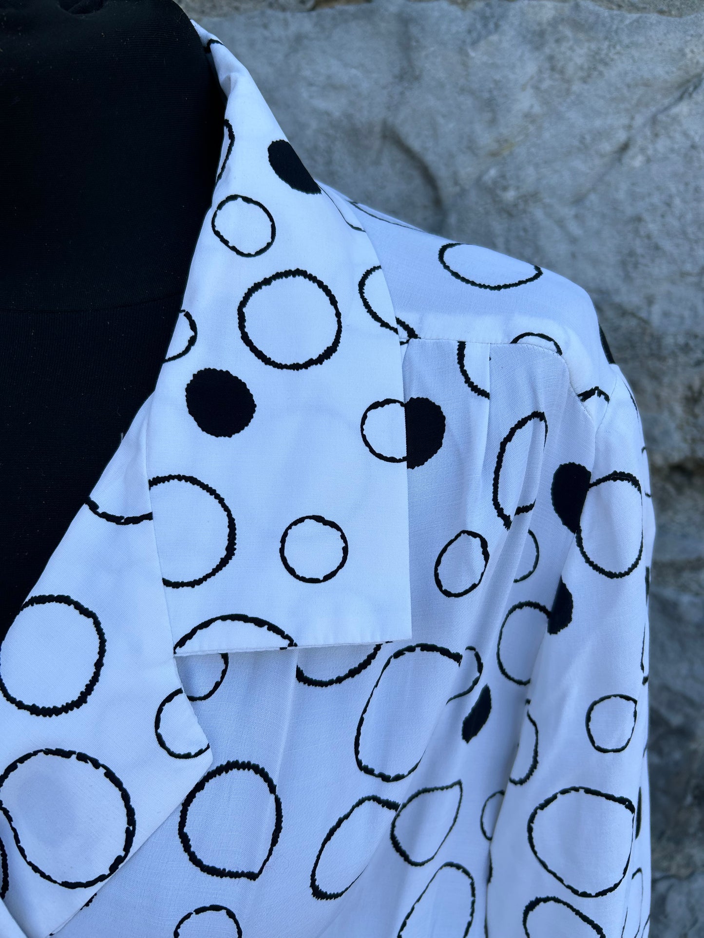 80s Black&white circles dress uk 12