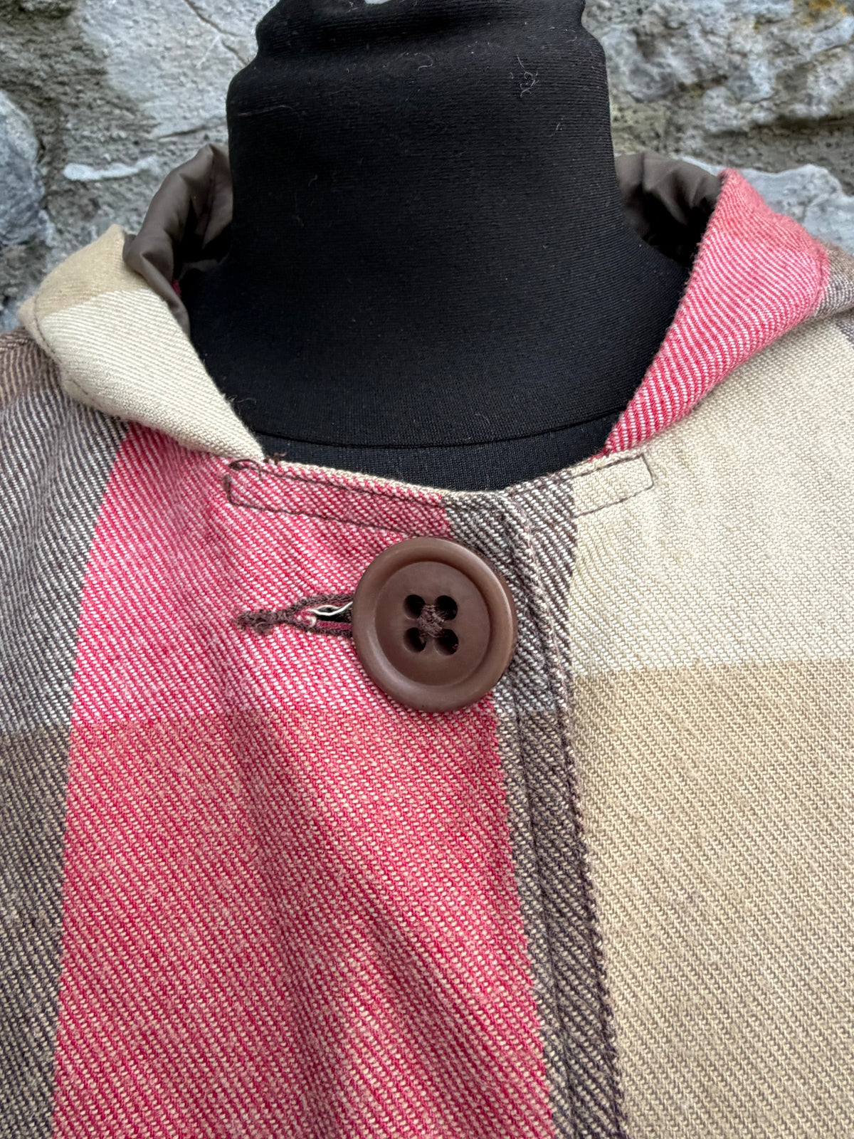 Y2K check hooded coat uk 8-10