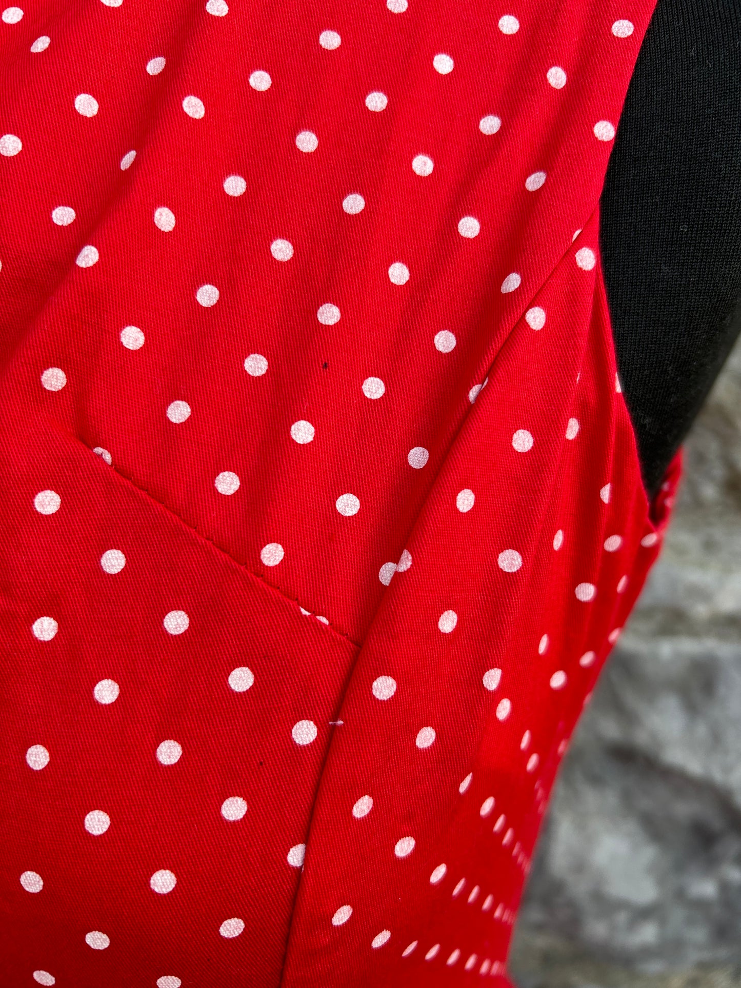 Red polka dots dress uk 8