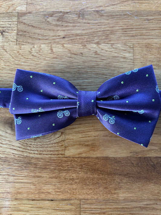 Purple bicycle bow tie