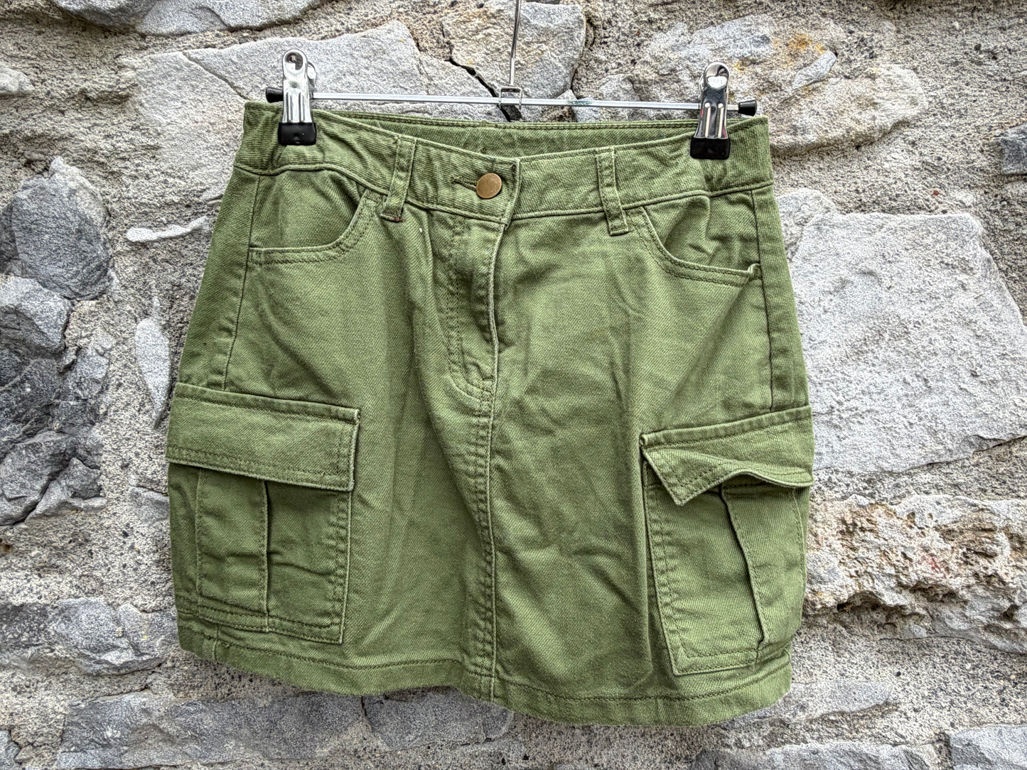 Green denim combat skirt 10-11y (140-146cm)