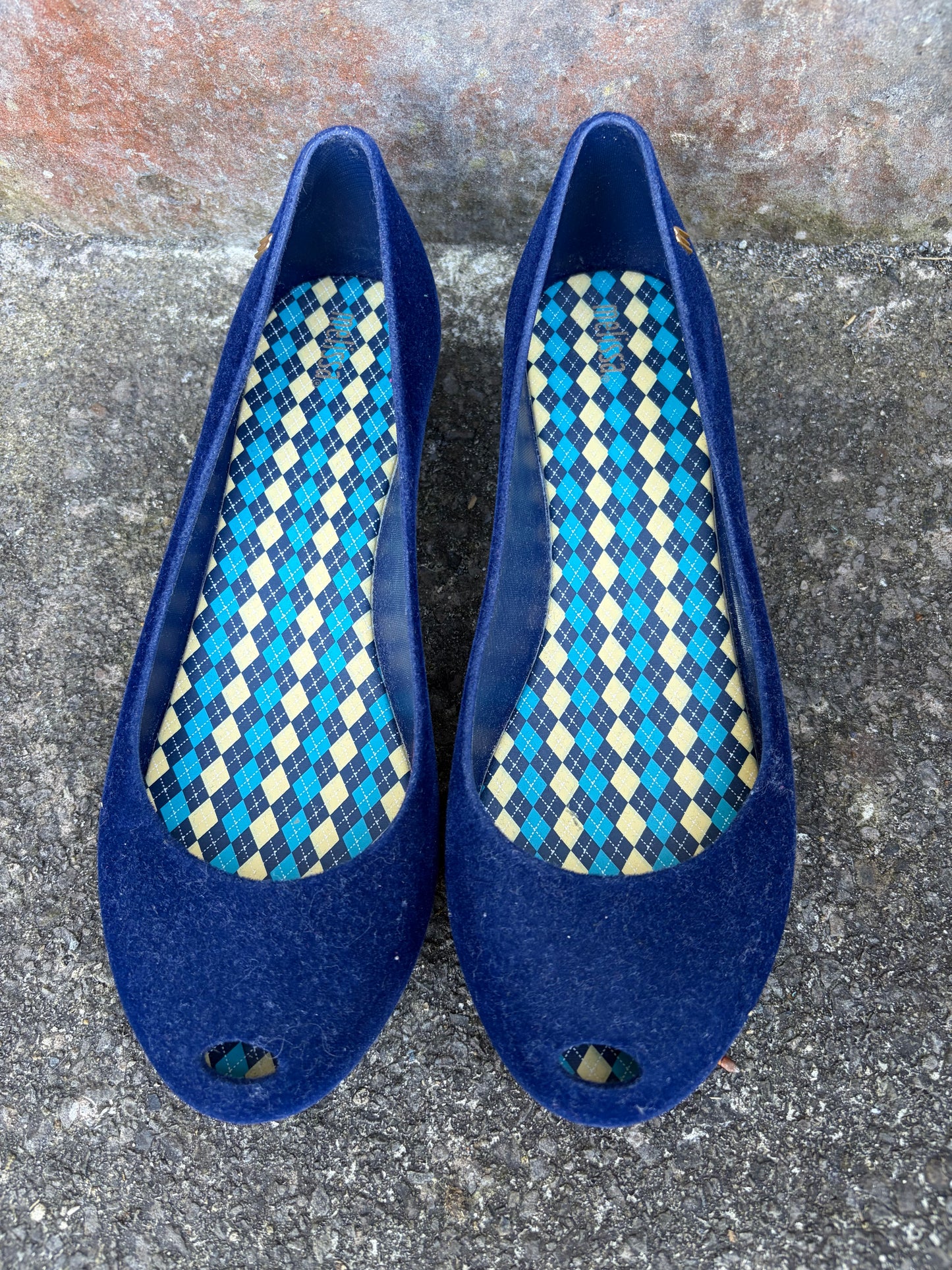 Melissa Ultragirl Blue Flocked pumps  uk 6 (eu 39)