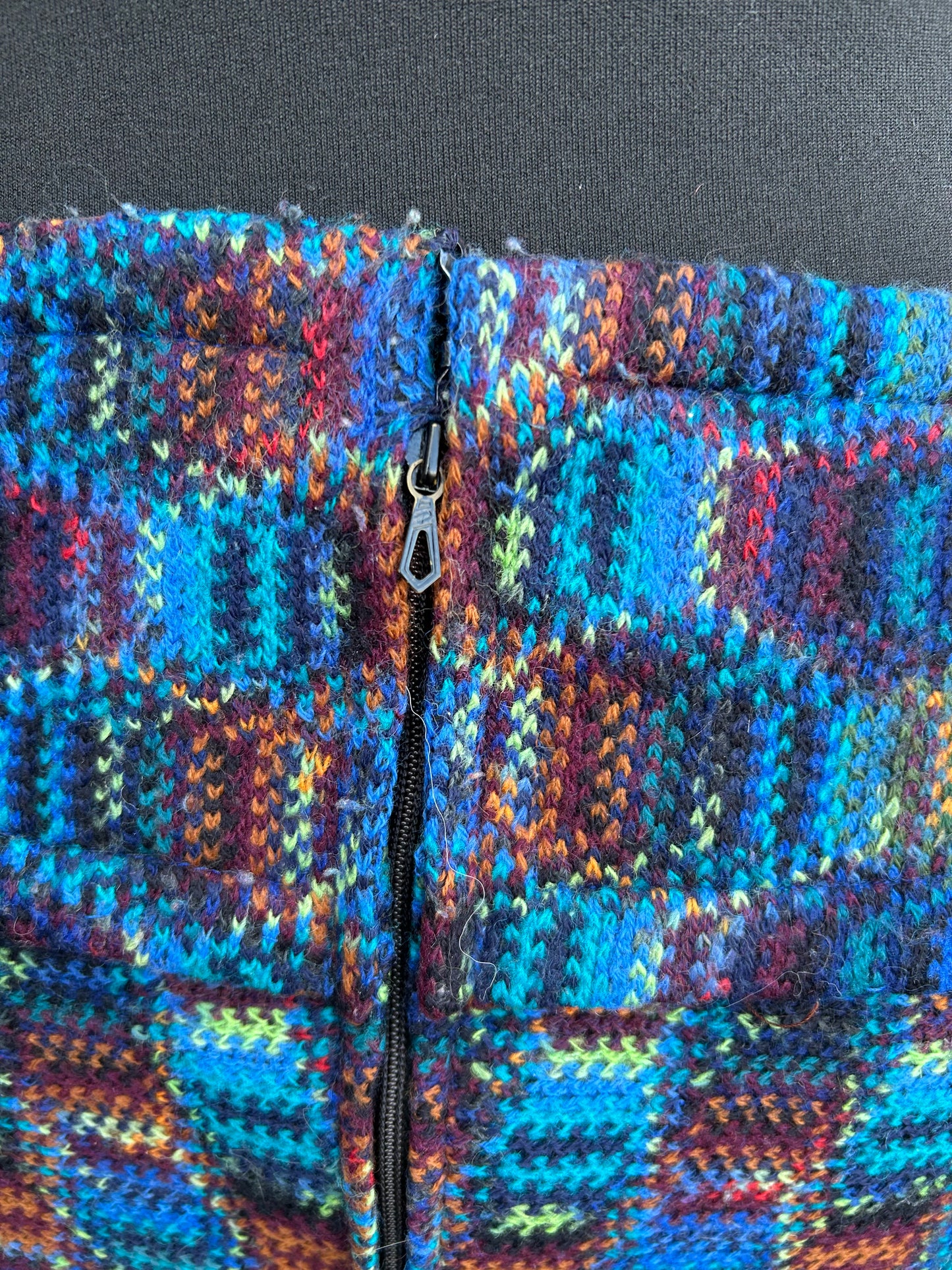 90s blue geometric skirt uk 8-10