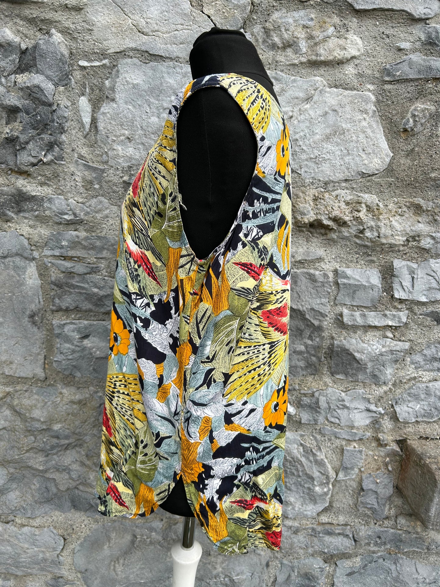 80s jungle print top uk 12