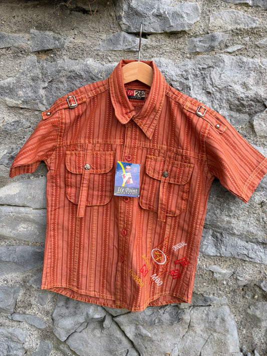 Y2K stripy brown shirt  4-5y (104-110cm)