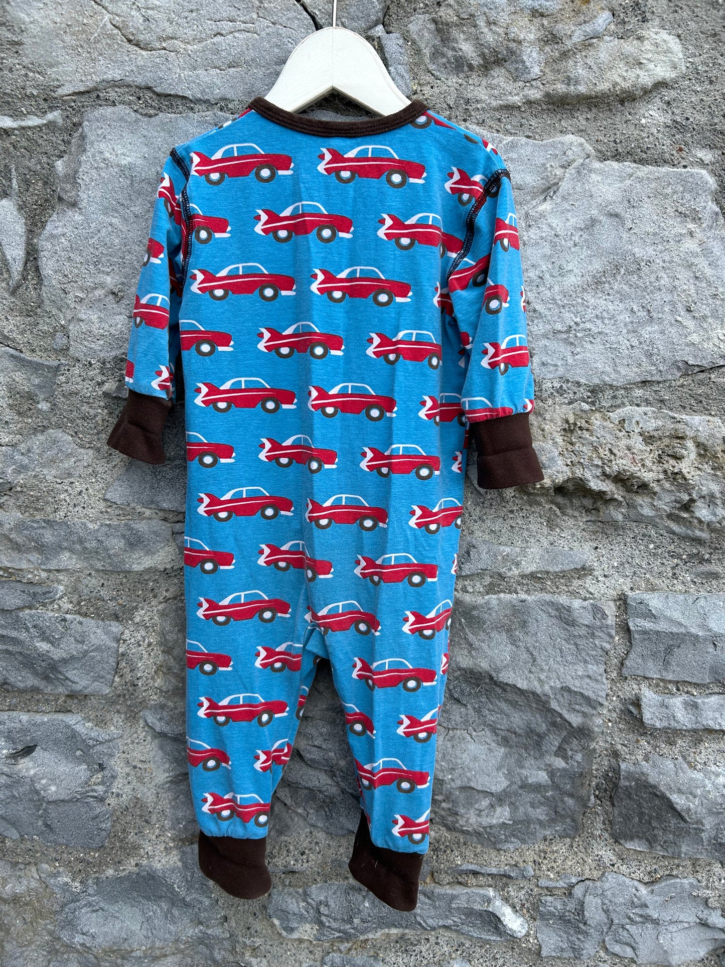 Red vintage cars blue onesie  6-9m (68-74cm)