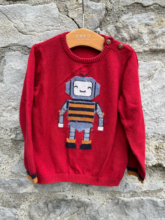 Robot red jumper  12-18m (80-86cm)