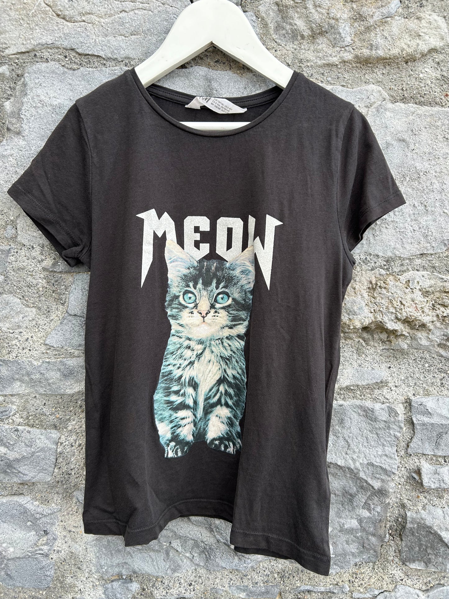 Meow black T-shirt  9-10y (134-140cm)