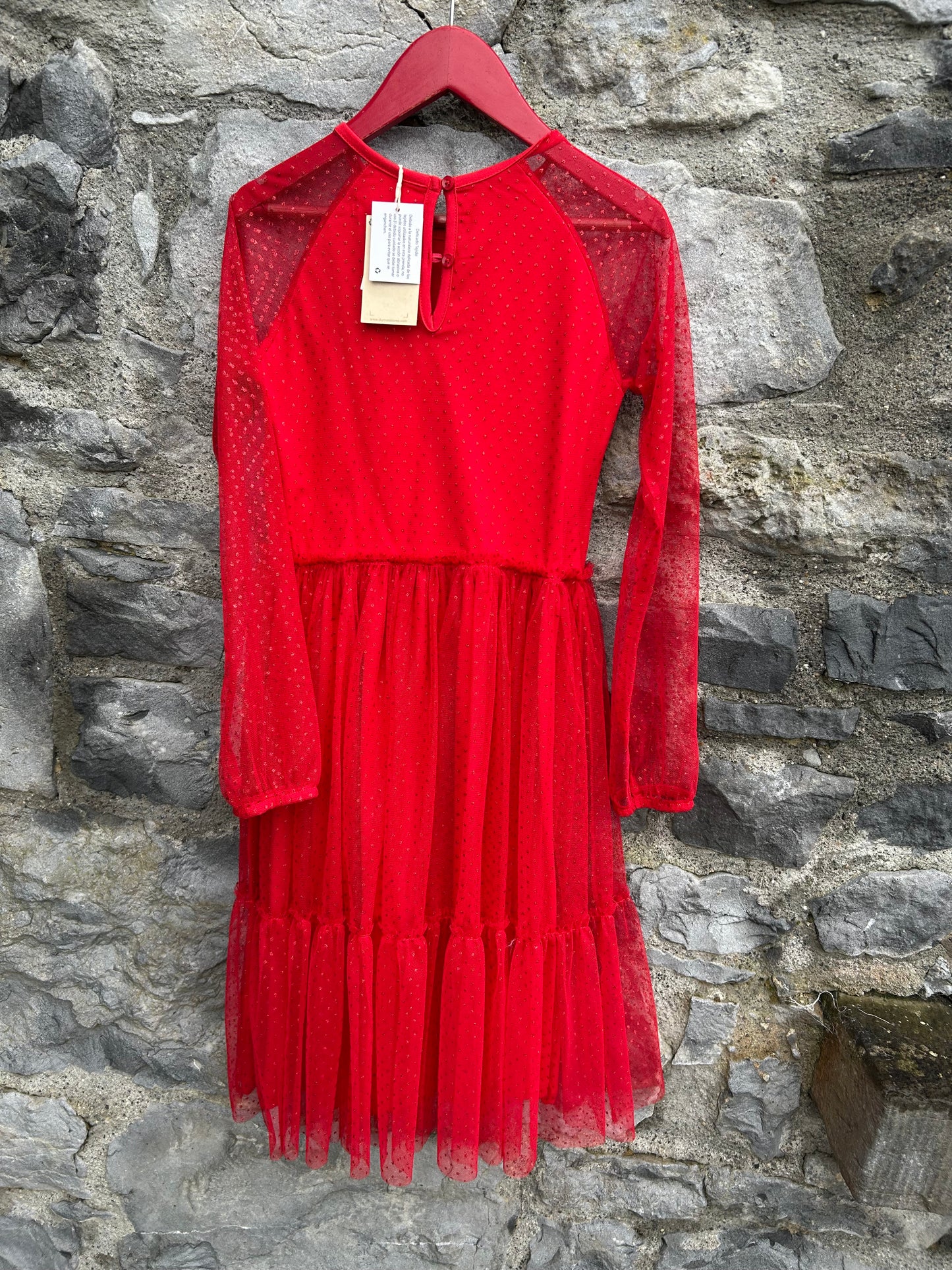 Red spotty dress  10-11y (140-146cm)