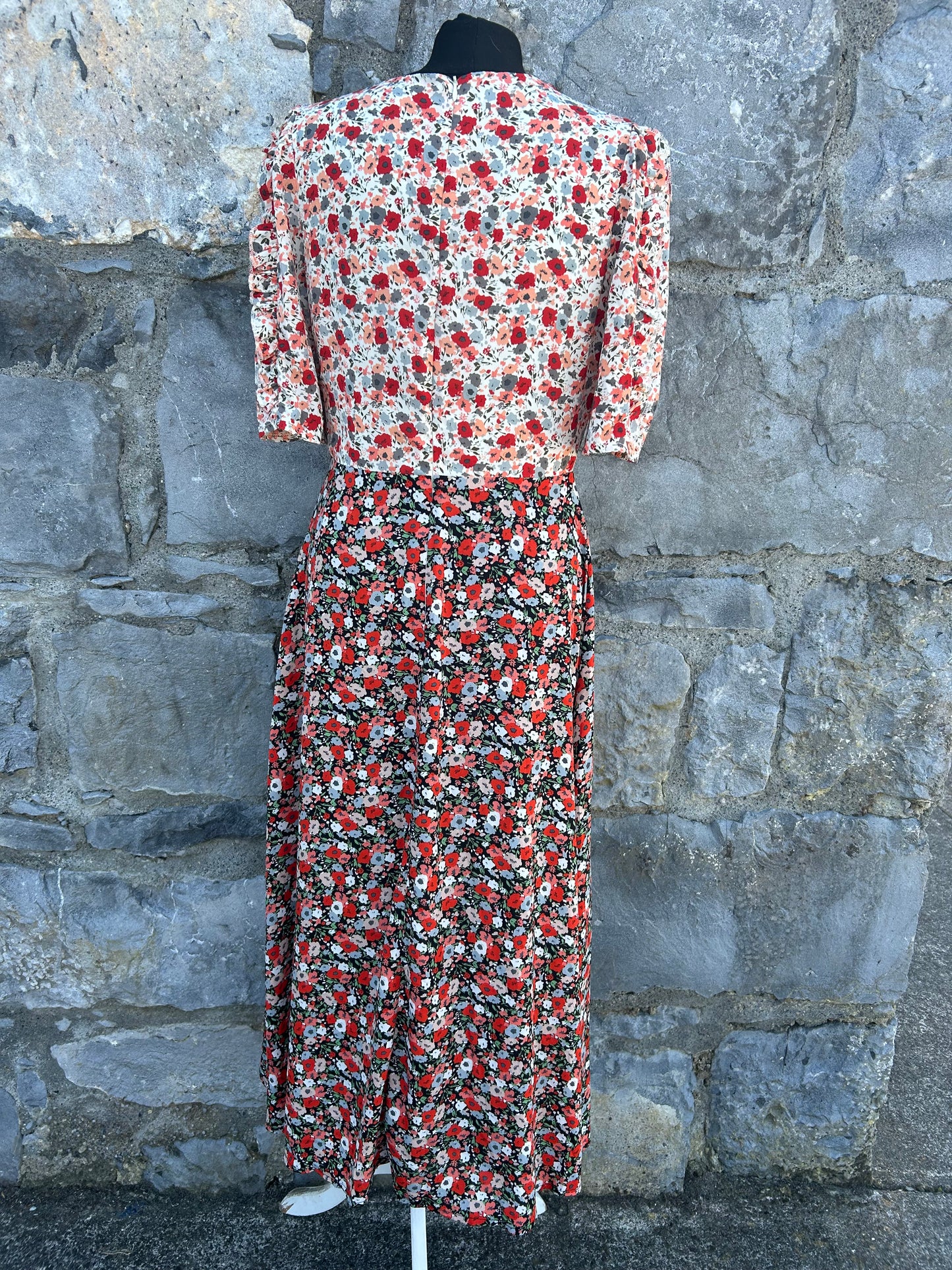 Red floral maxi dress uk 8-10