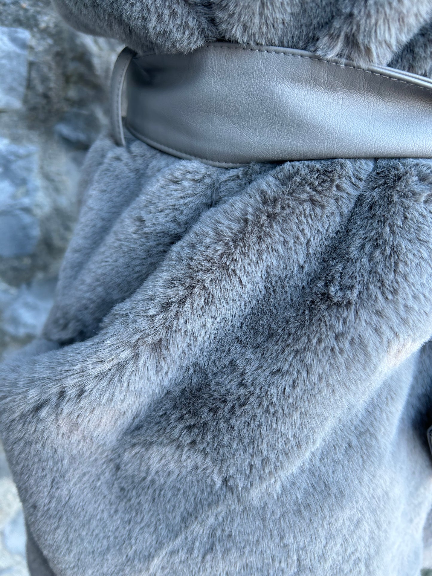 Grey furry gilet uk 8-10